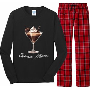 Left Chest Minimal Espresso Martini Social Club Elegance Cool Gift Long Sleeve Pajama Set