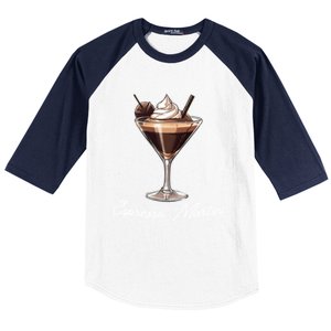 Left Chest Minimal Espresso Martini Social Club Elegance Cool Gift Baseball Sleeve Shirt