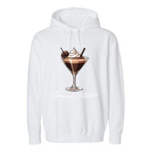 Left Chest Minimal Espresso Martini Social Club Elegance Cool Gift Garment-Dyed Fleece Hoodie