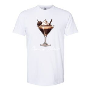 Left Chest Minimal Espresso Martini Social Club Elegance Cool Gift Softstyle CVC T-Shirt