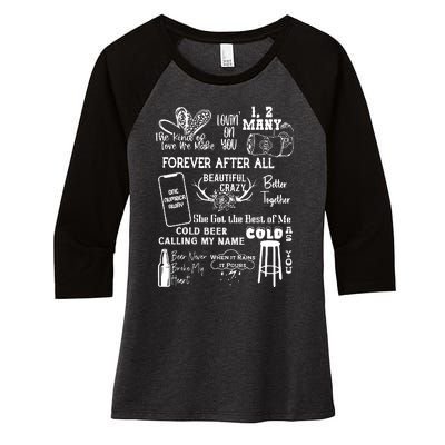 Luke Country Music Cowgirl Women's Tri-Blend 3/4-Sleeve Raglan Shirt