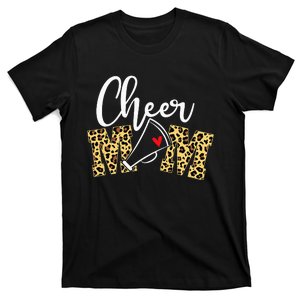 Leopard Cheer Mom Proud Cheerleader Mom Mama Mother  T-Shirt