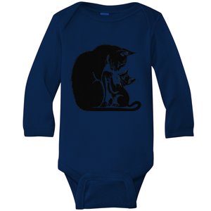 Lovely Cat Mum With Kitten For Cat Lovers Baby Long Sleeve Bodysuit