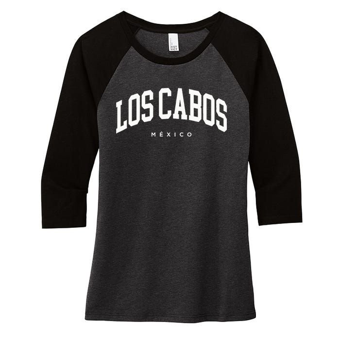 Los Cabos Mexico Vacation Varsity Style Travel Trip Group Women's Tri-Blend 3/4-Sleeve Raglan Shirt