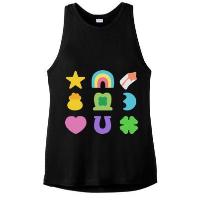 Lucky Cereal Marshmallow Shapes Magically Charms Delicious Ladies PosiCharge Tri-Blend Wicking Tank