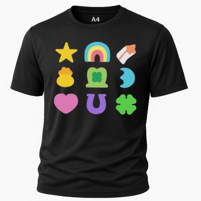 Lucky Cereal Marshmallow Shapes Magically Charms Delicious Cooling Performance Crew T-Shirt