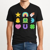 Lucky Cereal Marshmallow Shapes Magically Charms Delicious V-Neck T-Shirt