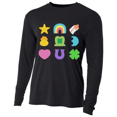 Lucky Cereal Marshmallow Shapes Magically Charms Delicious Cooling Performance Long Sleeve Crew