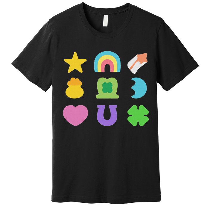 Lucky Cereal Marshmallow Shapes Magically Charms Delicious Premium T-Shirt