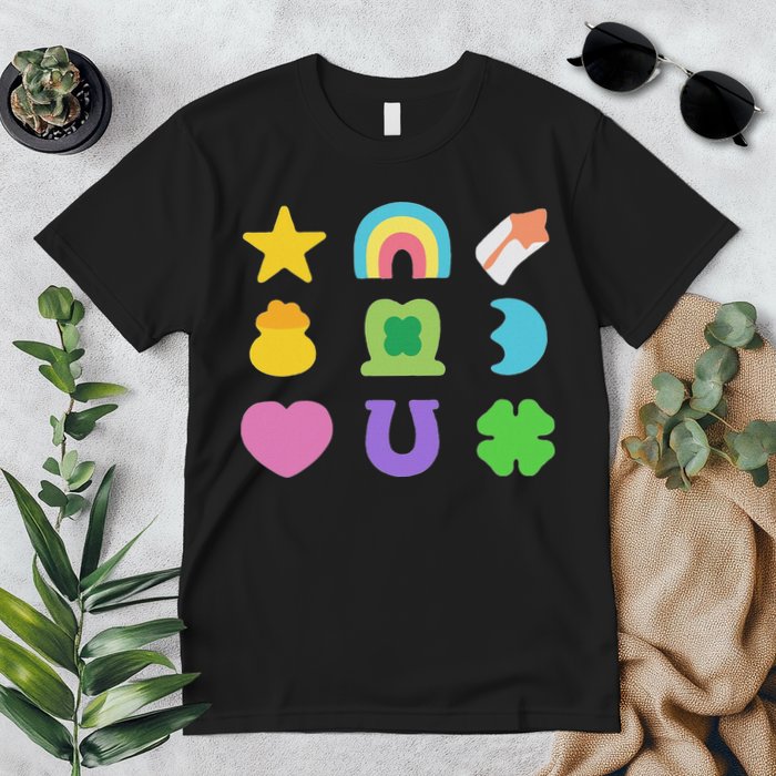 Lucky Cereal Marshmallow Shapes Magically Charms Delicious Premium T-Shirt
