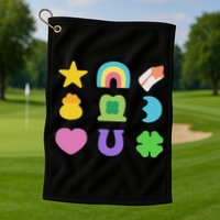 Lucky Cereal Marshmallow Shapes Magically Charms Delicious Golf Towel