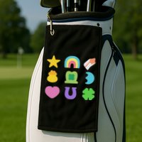 Lucky Cereal Marshmallow Shapes Magically Charms Delicious Golf Towel