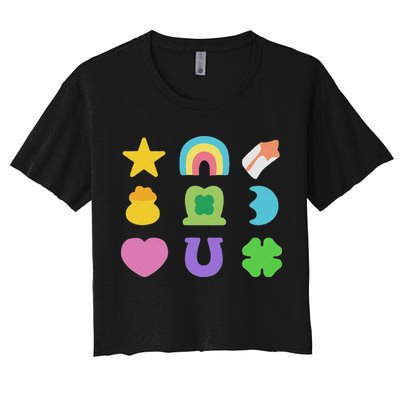 Lucky Cereal Marshmallow Shapes Magically Charms Delicious Women's Crop Top Tee