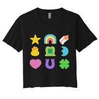 Lucky Cereal Marshmallow Shapes Magically Charms Delicious Women's Crop Top Tee