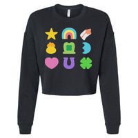 Lucky Cereal Marshmallow Shapes Magically Charms Delicious Cropped Pullover Crew