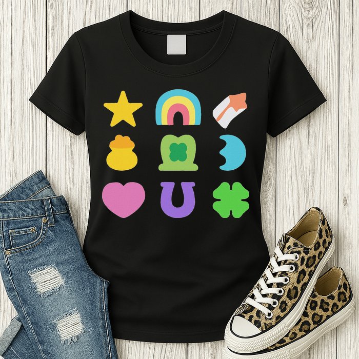 Lucky Cereal Marshmallow Shapes Magically Charms Delicious Womens T-Shirt