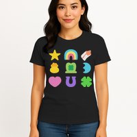 Lucky Cereal Marshmallow Shapes Magically Charms Delicious Womens T-Shirt