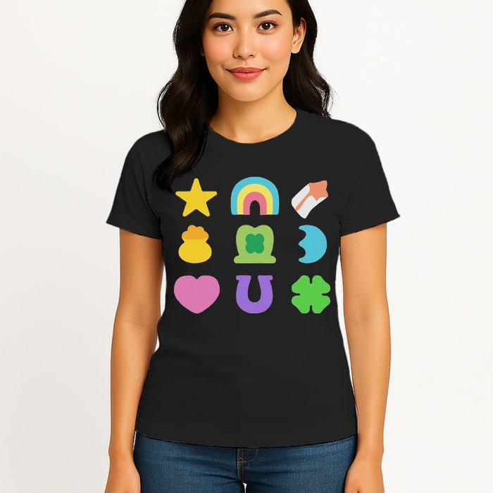 Lucky Cereal Marshmallow Shapes Magically Charms Delicious Womens T-Shirt