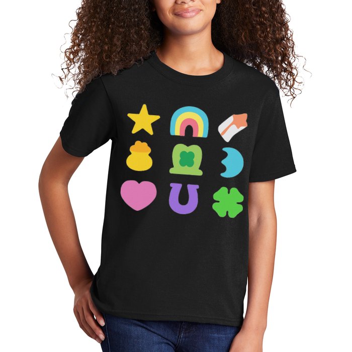 Lucky Cereal Marshmallow Shapes Magically Charms Delicious Kids T-Shirt