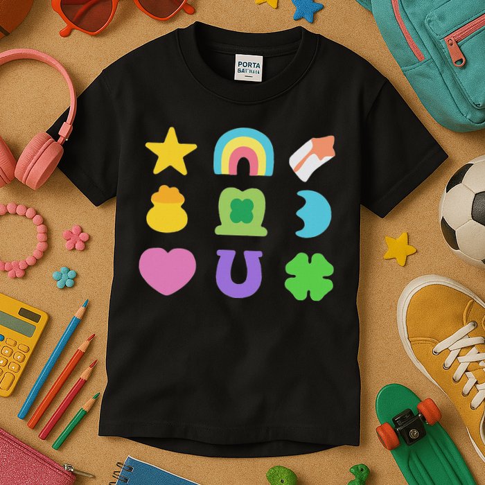 Lucky Cereal Marshmallow Shapes Magically Charms Delicious Kids T-Shirt