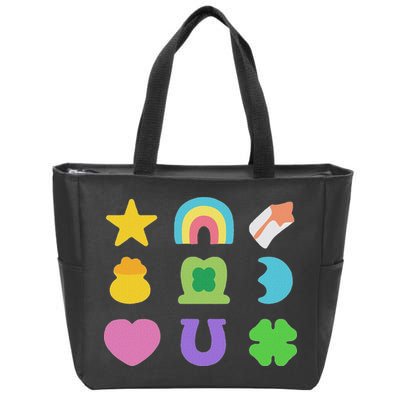 Lucky Cereal Marshmallow Shapes Magically Charms Delicious Zip Tote Bag
