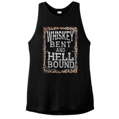 Leopard Country Music Whiskey Bent And Hell Bound Ladies PosiCharge Tri-Blend Wicking Tank