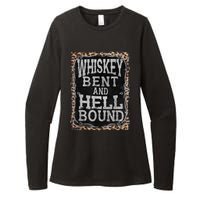 Leopard Country Music Whiskey Bent And Hell Bound Womens CVC Long Sleeve Shirt