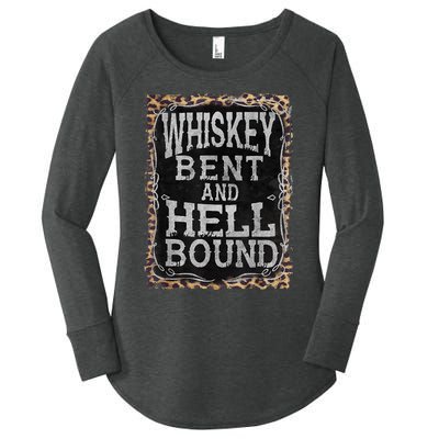 Leopard Country Music Whiskey Bent And Hell Bound Women's Perfect Tri Tunic Long Sleeve Shirt