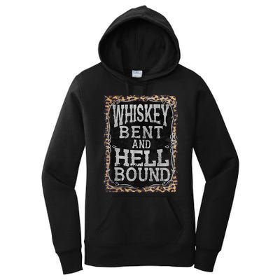 Leopard Country Music Whiskey Bent And Hell Bound Women's Pullover Hoodie