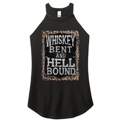 Leopard Country Music Whiskey Bent And Hell Bound Women's Perfect Tri Rocker Tank