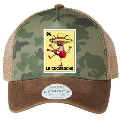 La Cucaracha Mexican Bingo Card Cockroach With Taco & Beer Legacy Tie Dye Trucker Hat