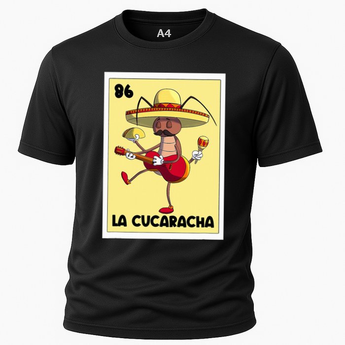 La Cucaracha Mexican Bingo Card Cockroach With Taco & Beer Cooling Performance Crew T-Shirt