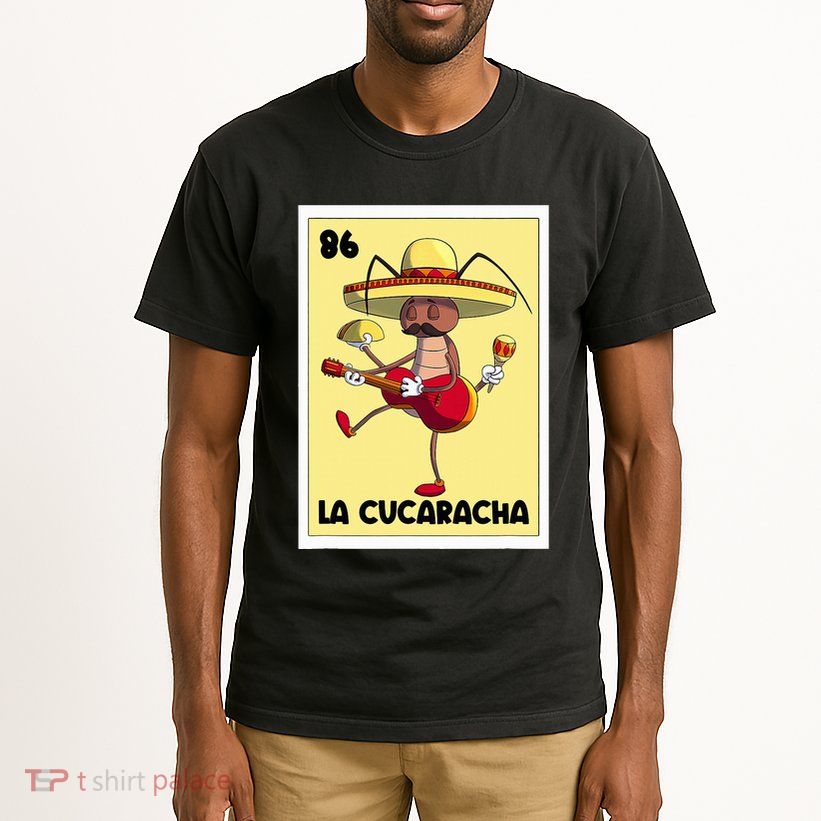 La Cucaracha Mexican Bingo Card Cockroach With Taco & Beer Tall T-Shirt