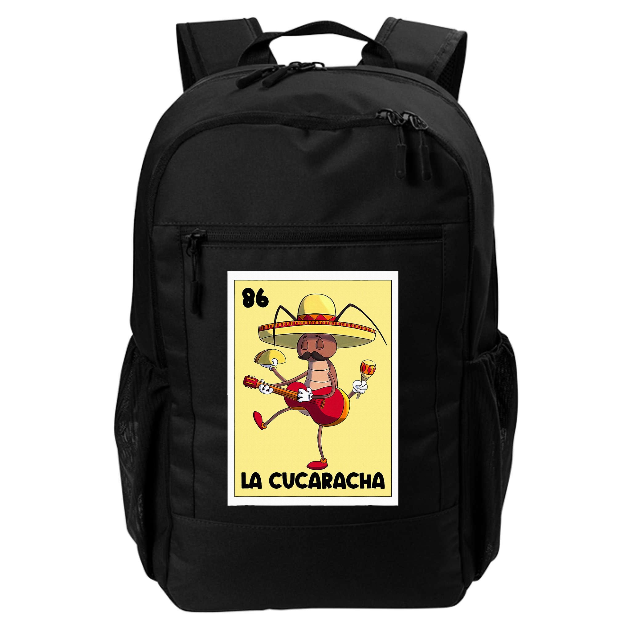 La Cucaracha Mexican Bingo Card Cockroach With Taco & Beer Backpack