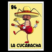 La Cucaracha Mexican Bingo Card Cockroach With Taco & Beer Button