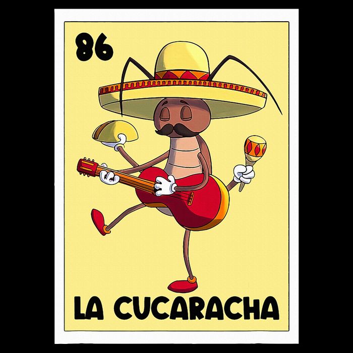La Cucaracha Mexican Bingo Card Cockroach With Taco & Beer Button