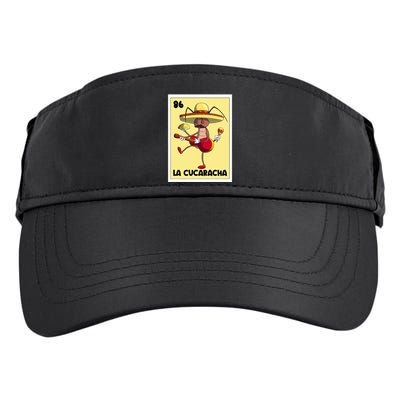 La Cucaracha Mexican Bingo Card Cockroach With Taco & Beer Adult Drive Performance Visor