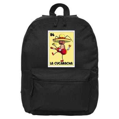 La Cucaracha Mexican Bingo Card Cockroach With Taco & Beer 16 in Basic Backpack