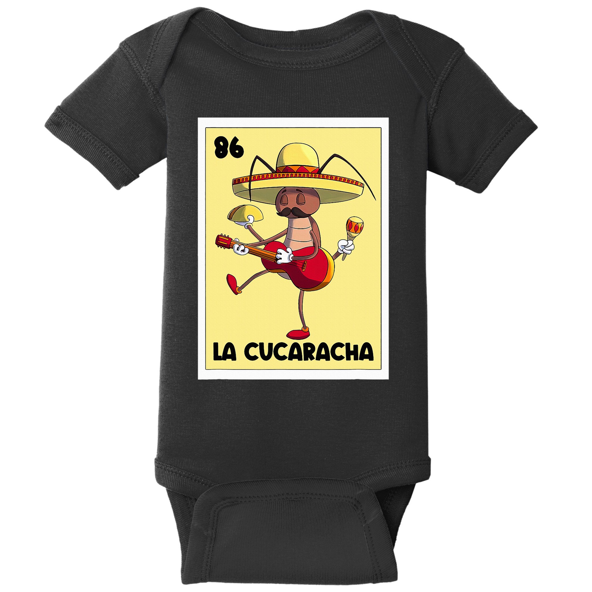 La Cucaracha Mexican Bingo Card Cockroach With Taco & Beer Baby Bodysuit