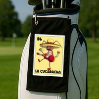 La Cucaracha Mexican Bingo Card Cockroach With Taco & Beer Golf Towel