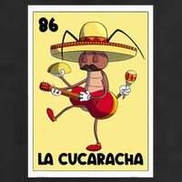 La Cucaracha Mexican Bingo Card Cockroach With Taco & Beer Golf Towel