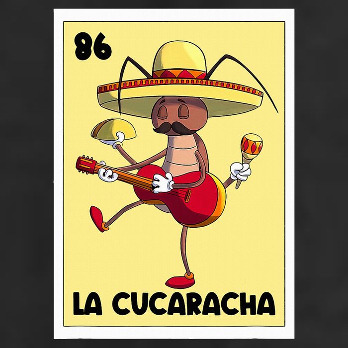 La Cucaracha Mexican Bingo Card Cockroach With Taco & Beer Golf Towel