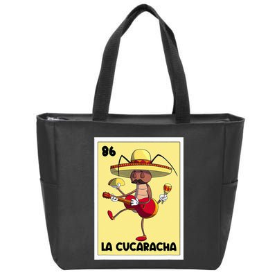La Cucaracha Mexican Bingo Card Cockroach With Taco & Beer Zip Tote Bag