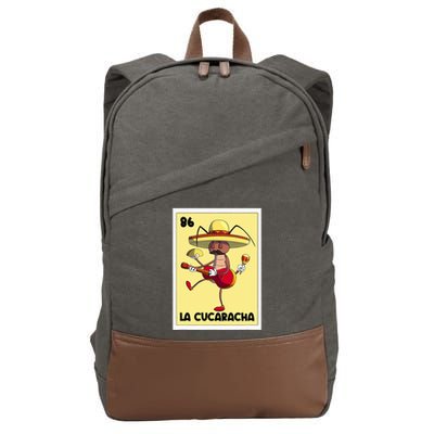 La Cucaracha Mexican Bingo Card Cockroach With Taco & Beer Cotton Canvas Backpack