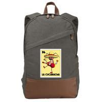 La Cucaracha Mexican Bingo Card Cockroach With Taco & Beer Cotton Canvas Backpack
