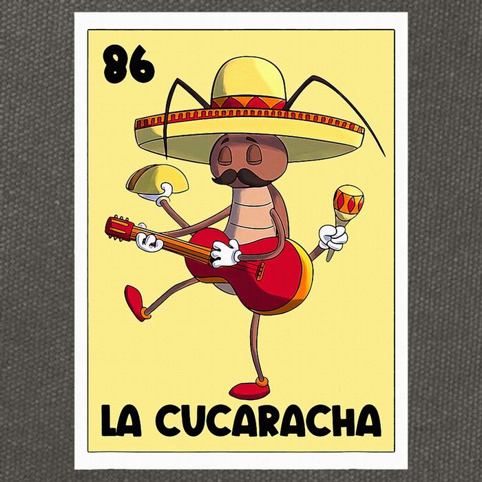 La Cucaracha Mexican Bingo Card Cockroach With Taco & Beer Cotton Canvas Backpack