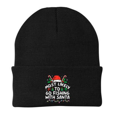 Lover Christmas Most Likely To Go Fishing With Santa Fishing Gift Beanie