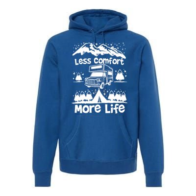 Less Comfort More Of Life Camper Van Bus Gift Premium Hoodie