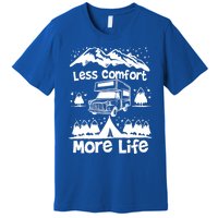 Less Comfort More Of Life Camper Van Bus Gift Premium T-Shirt