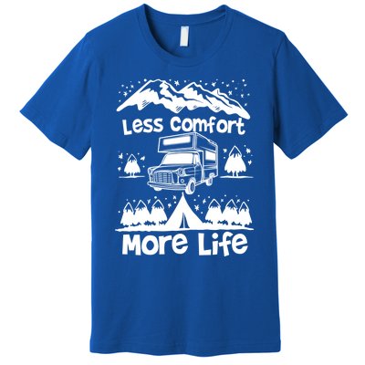 Less Comfort More Of Life Camper Van Bus Gift Premium T-Shirt